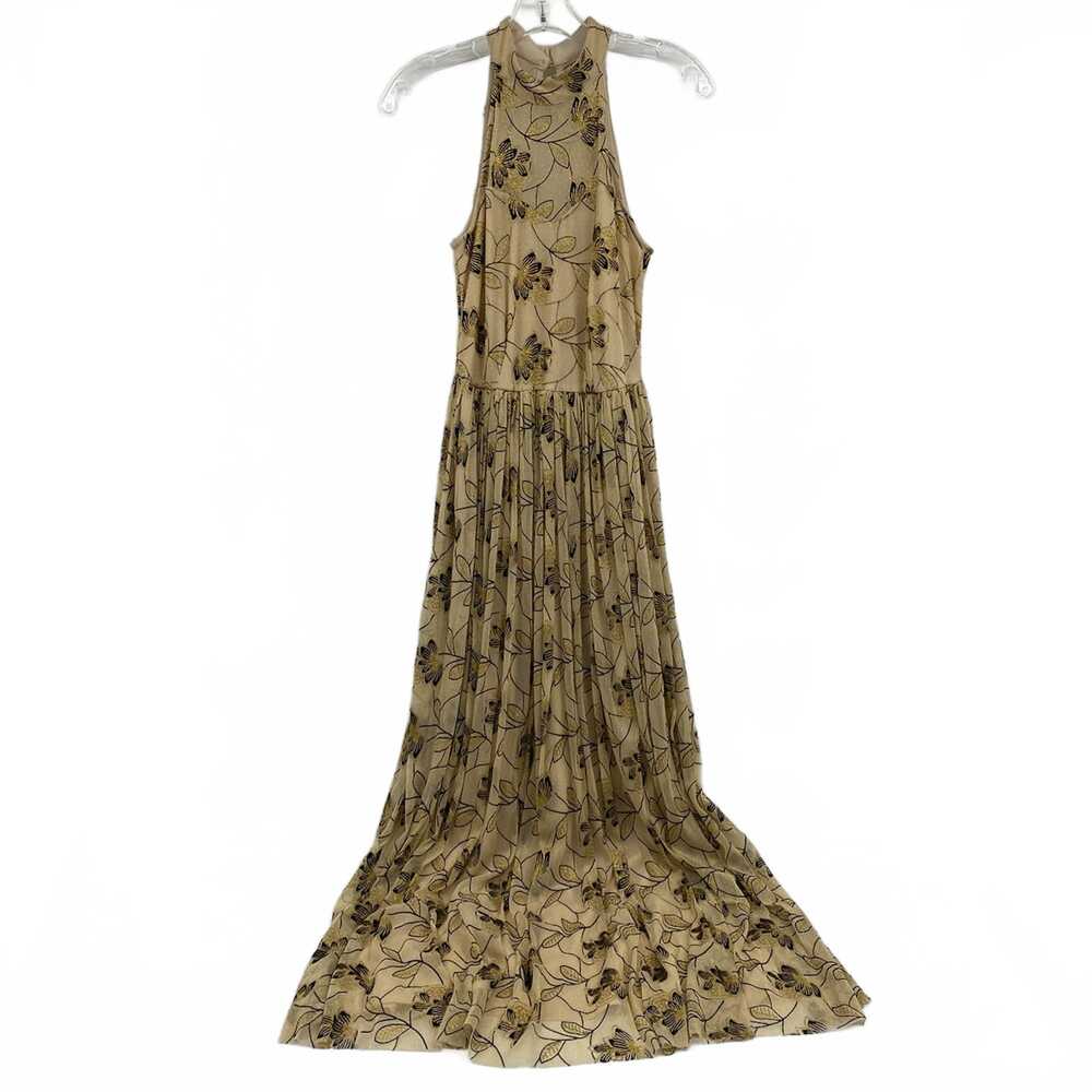 Candalite Gold Black Glitter Floral Maxi Dress | Women's Size S